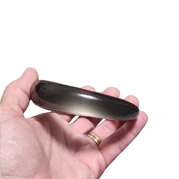 Vintage 80s Smoky Lucite Bangle Bracelet Mod Retro GoGo Translucent - Picture 3 of 15